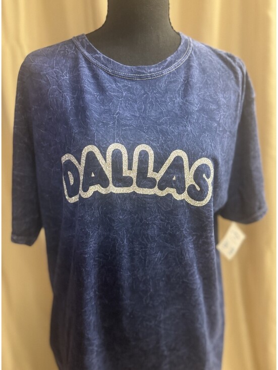 colortone Other - Dallas Mineral Wash Glitter Graphic T-Shirt – Size Large – NWT